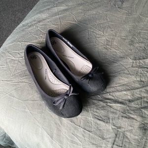 Black Faux Bow Flats